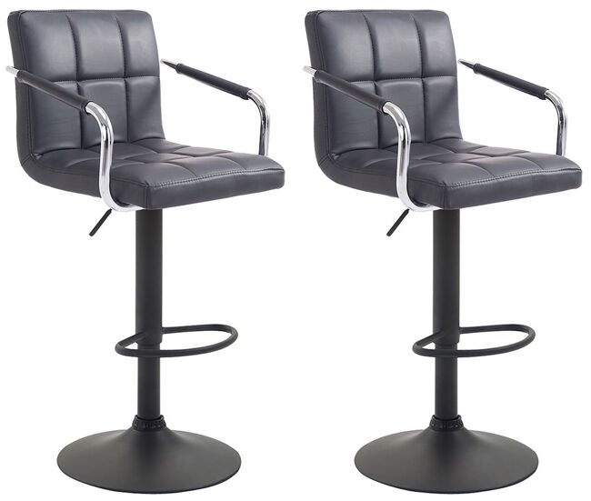 Set de 2 taburete de bar - lucy v2 - simil cuero 112x54x46 cm
