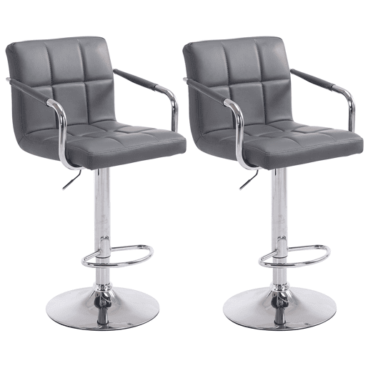 Conjunto de 2 bancos de bar - Lucy V2 - Pele Simil 112x54x46 cm