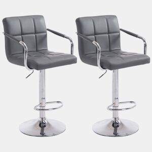 Conjunto de 2 bancos de bar - Lucy V2 - Pele Simil 112x54x46 cm
