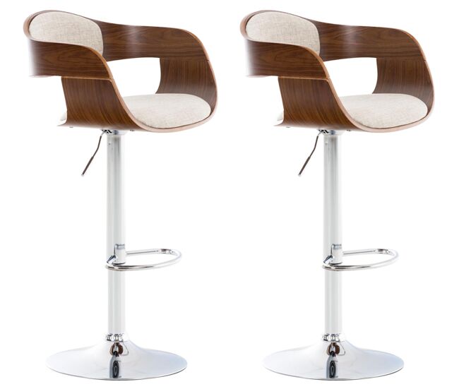Set de 2 taburetes kingston en tela 102x58x48 cm