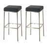 Conjunto de 2 bancos de tecido Montreal 80x37x37 cm