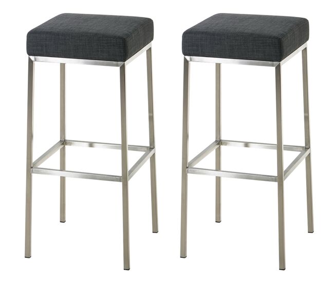 Set de 2 taburetes montreal en tela 80x37x37 cm