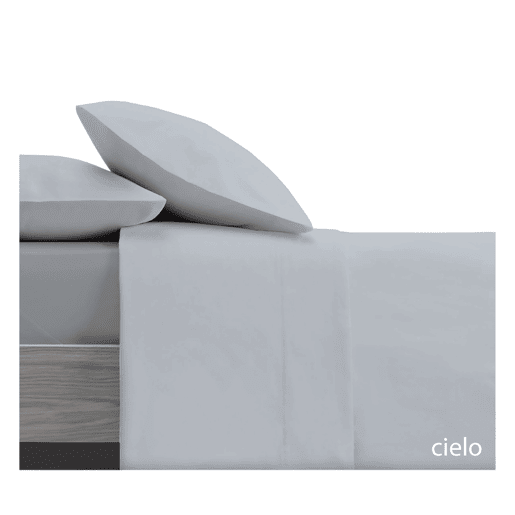 Conjunto de lençóis de design azul liso para cama de 90 cm Donegal Collections