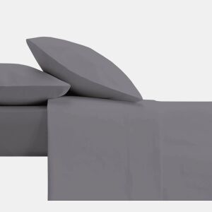 Conjunto de lençóis de design cinza liso para cama de 90 cm Donegal Collections