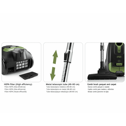 Aspirador com saco HAEGER Eco Matte - 700W 4L