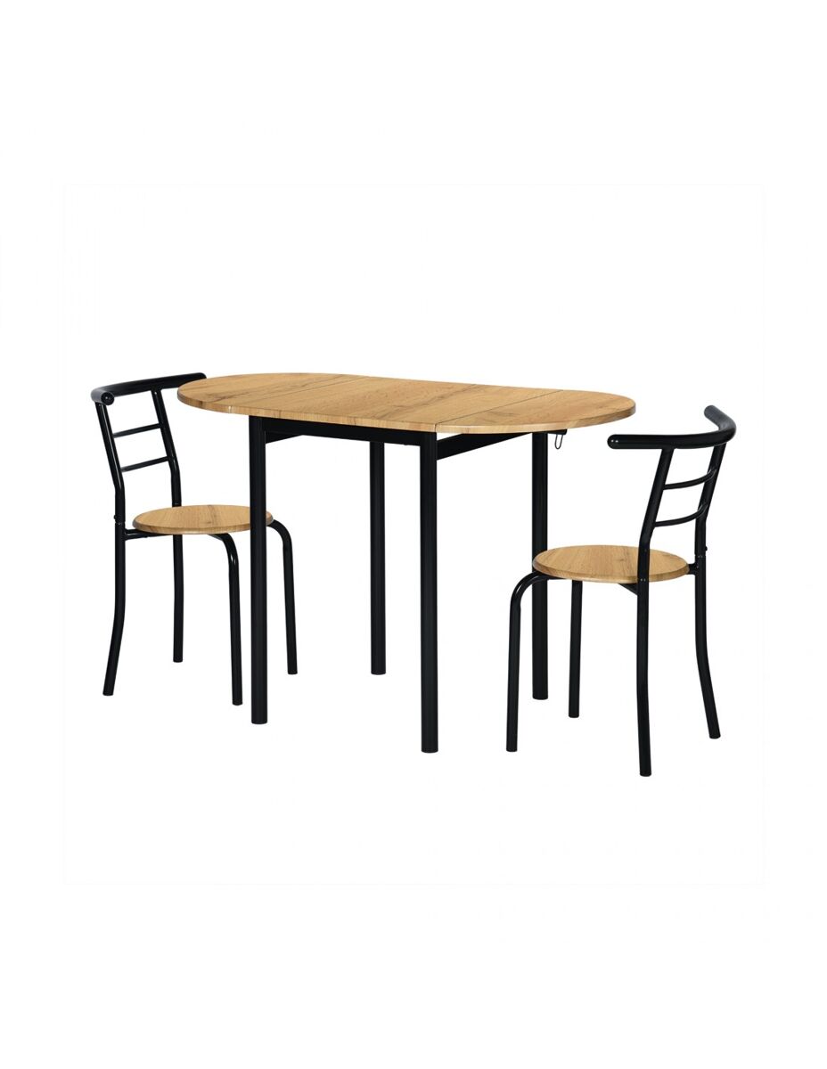 Set Mesa y 2 Sillas - Modelo LEVA - Sobre+asiento MDF - Estructuras Metal