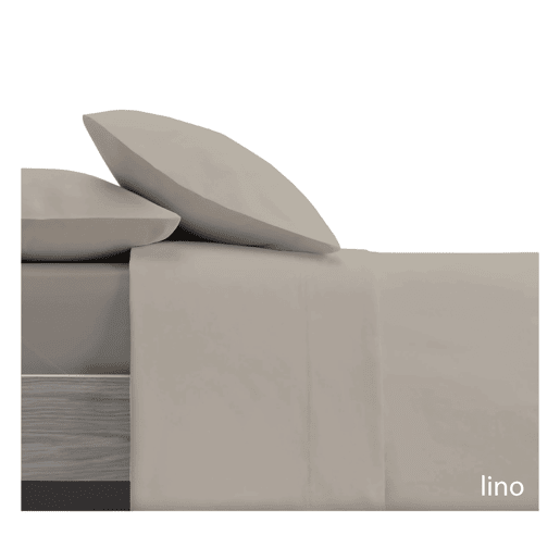 Conjunto de lençóis de design bege liso para cama de 180 cm Donegal Collections