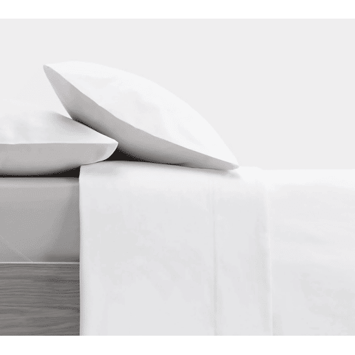 Conjunto de lençóis de design branco liso para cama de 105 cm Donegal Collections