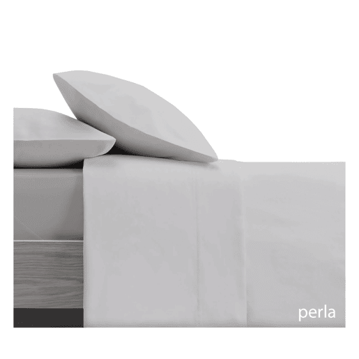 Conjunto de lençóis de design pérola liso para cama de 150 cm Donegal Collections