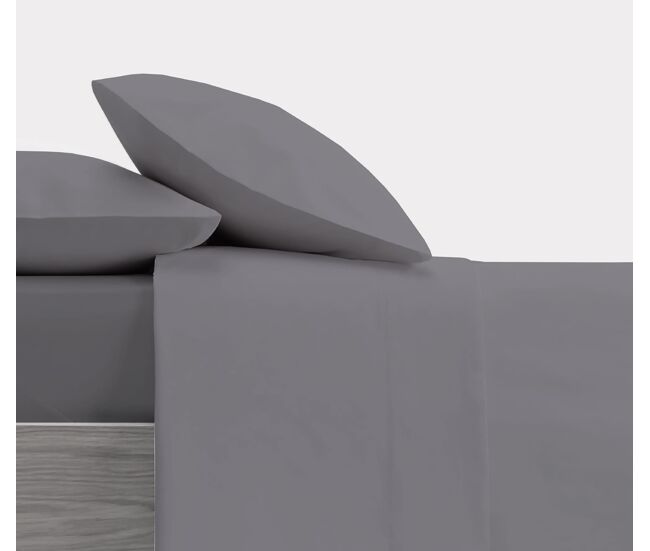 Juego de sábanas liso design ceniza cama de 180cm donegal collections