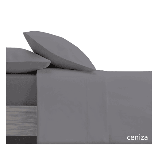Conjunto de lençóis de design cinza liso para cama de 180 cm Donegal Collections