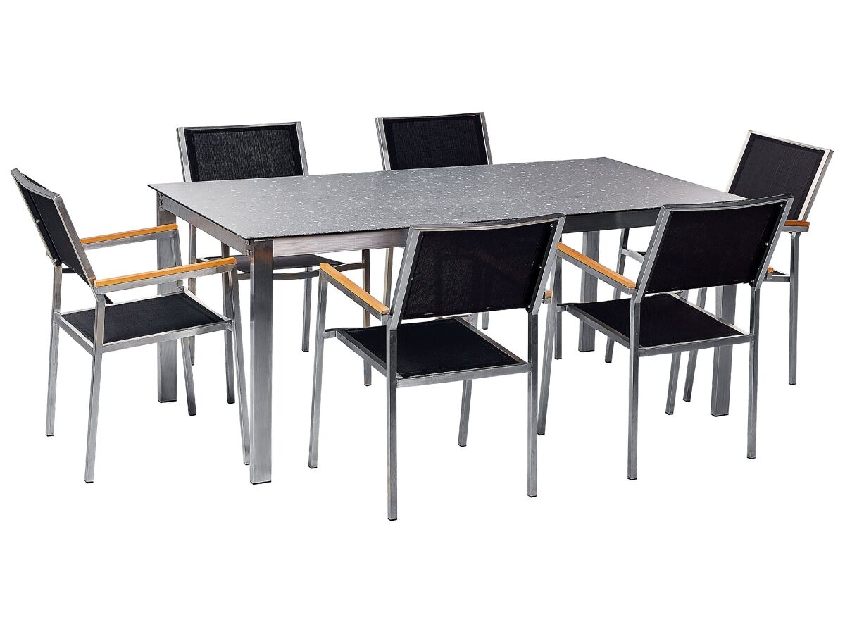Beliani Conjunto de comedor COSOLETO/GROSSETO Negro