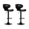 Conjunto de 2 bancos de bar CONWAY Pele sintética Preto