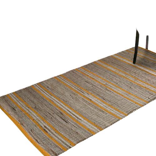 Alfombra de yute con detalles de algodón palena 180x240 mostaza
