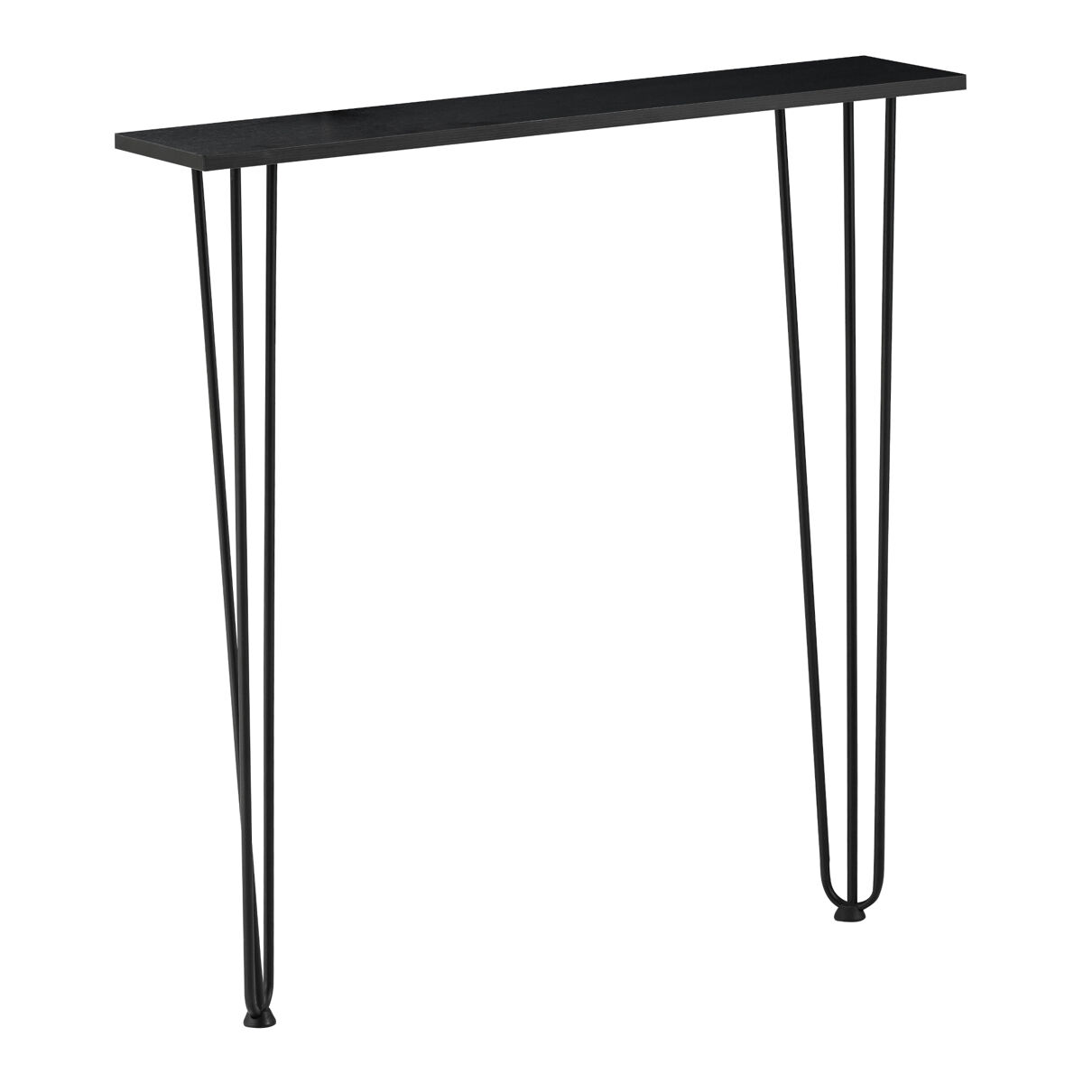 Mesa consola  kokemäki patas de horquilla metal/mdf 80 x 18 x 82 cm - negro [en.casa]