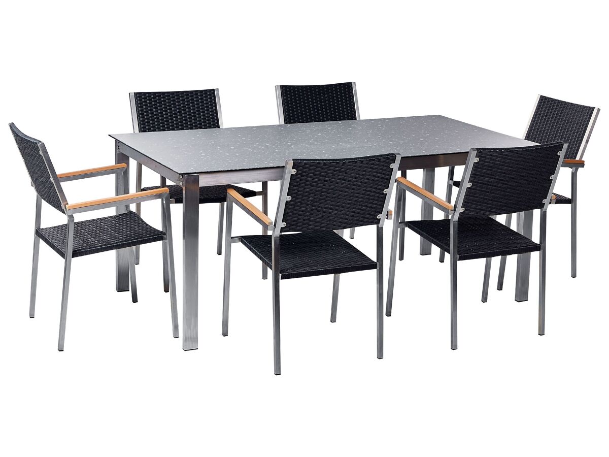 Beliani Conjunto de comedor COSOLETO/GROSSETO Negro/ Gris
