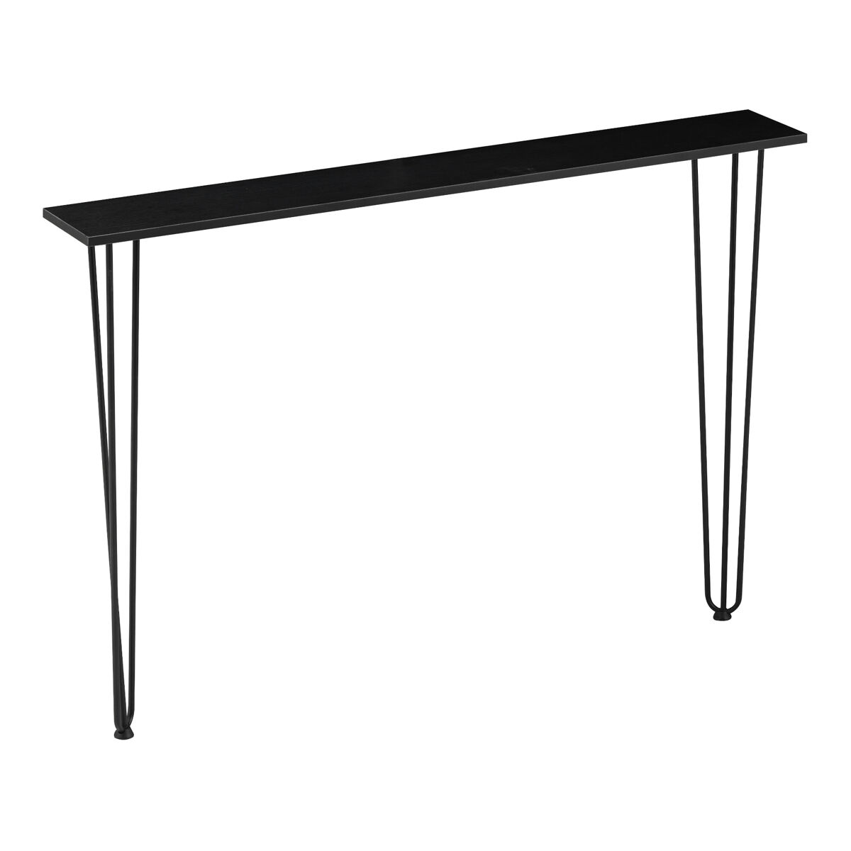Mesa consola  kokemäki patas de horquilla metal/mdf 120 x 18 x 82 cm - negro [en.casa]
