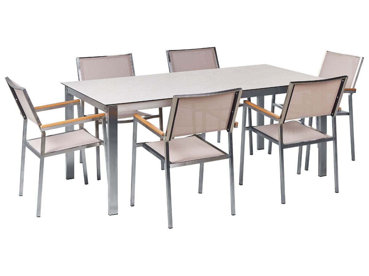 Beliani Conjunto de comedor COSOLETO/GROSSETO Blanco