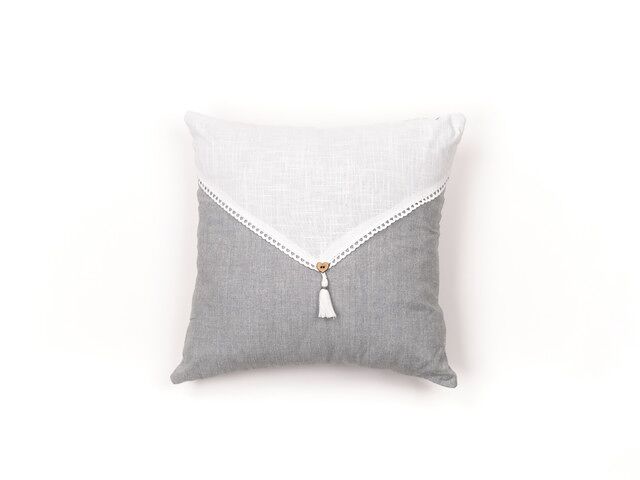 Cojín con apliques, relleno incluido, 100% algodón. m/homegris.11 40x40cm