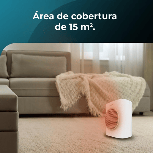 Cecotec Aquecedor cerâmico de mesa com 1500 W, ecrã digital, termóstato ajustável e 3 modos de funcionamento.