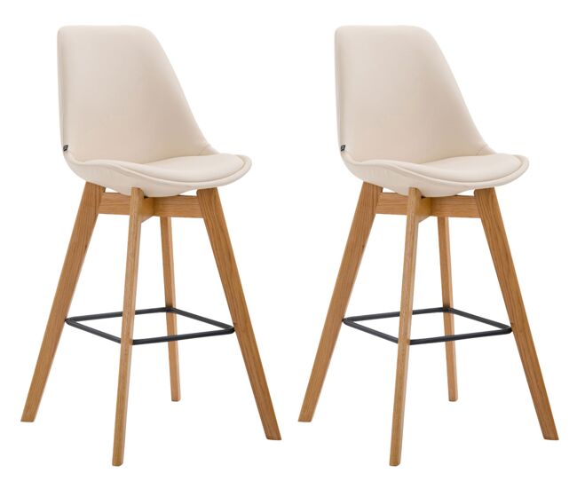 Set de 2 taburetes metz en simil cuero 112x48x56 cm
