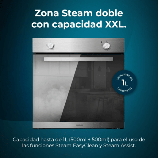 Cecotec Forno de encastrar Bolero Hexa C126000 Mirror A 77 l de capacidade, 4 funções, 2800 W.