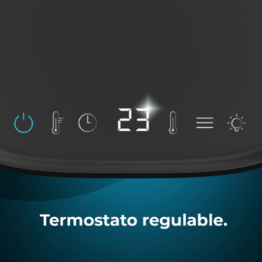 Cecotec Aquecedor cerâmico de mesa com 1500 W, função Oscilação, ecrã digital, termóstato ajustável e 3 modos de funcionamento.
