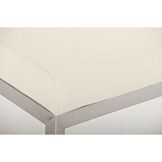Lote de 2 taburetes de bar Paros revestimiento de polipiel Simil cuero Crema 48X42X104 cm