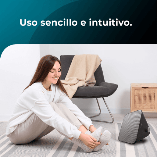 Cecotec Aquecedor cerâmico de mesa com 1500 W, termóstato ajustável e 3 modos de funcionamento.