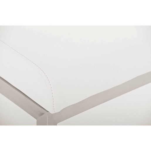 Lote de 2 taburetes de bar Paros revestimiento de polipiel Simil cuero Blanco 48X42X104 cm