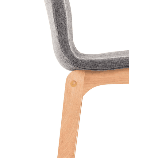 Juego de 2 taburetes de bar Hover, asiento de tela, patas de madera de haya natural Gris claro 46X41X102 cm