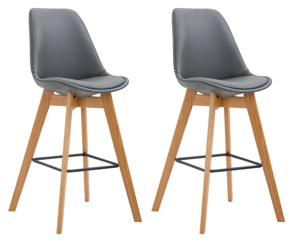 Set de 2 taburetes metz en simil cuero 112x48x56 cm