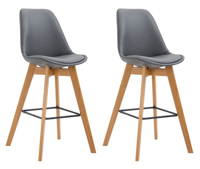 Set de 2 taburetes metz en simil cuero 112x48x56 cm