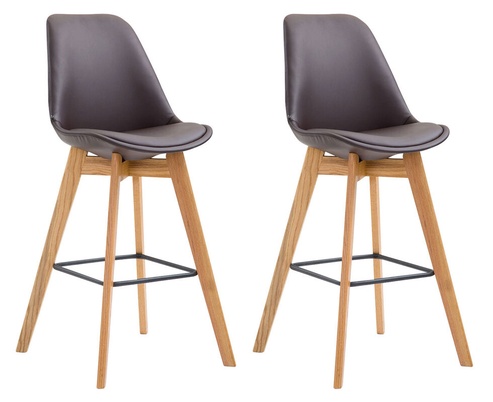 Set de 2 taburetes metz en simil cuero 112x48x56 cm