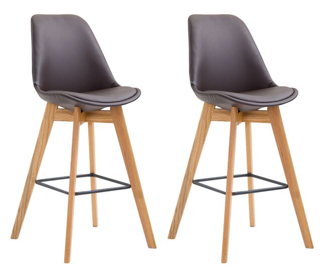 Set de 2 taburetes metz en simil cuero 112x48x56 cm
