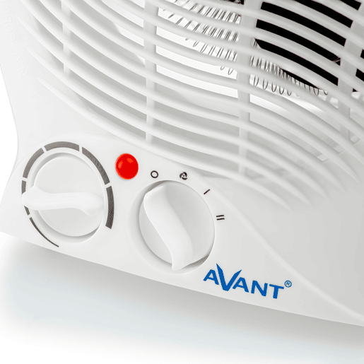 AVANT AV7587 - Aquecedor de ar vertical de 2.000 W com 2 níveis de potência: 1.000 W - 2.000 W. Função Ventilador, Proteção Térmica. Cor branca