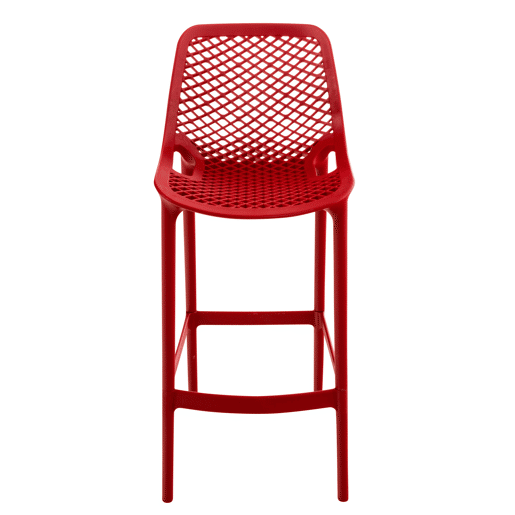 Juego de 2 taburetes de bar para exterior Air Plástico Rojo 53X45X105 cm