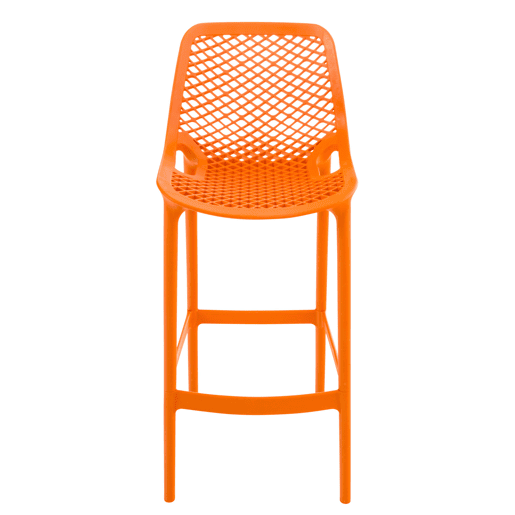 Juego de 2 taburetes de bar para exterior Air Plástico Naranja 53X45X105 cm