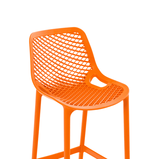 Juego de 2 taburetes de bar para exterior Air Plástico Naranja 53X45X105 cm