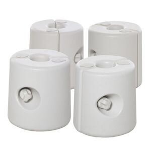 Outsunny Conjunto de 4 Pesos para Tendas Dobráveis Suportes Enchíveis com 9 kg de Água Pesos para Tendas com Maçanetas de Fixação Ø2224x25 cm Branco