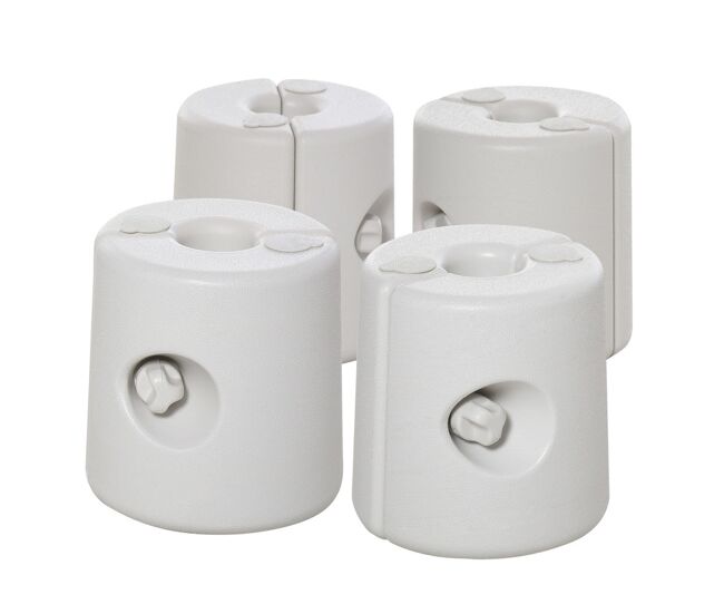Outsunny pack de 4 pesos para carpas plegables soportes rellenables con 9 kg de agua pesos para cenador con perillas de fijación ø22/24x25 cm blanco