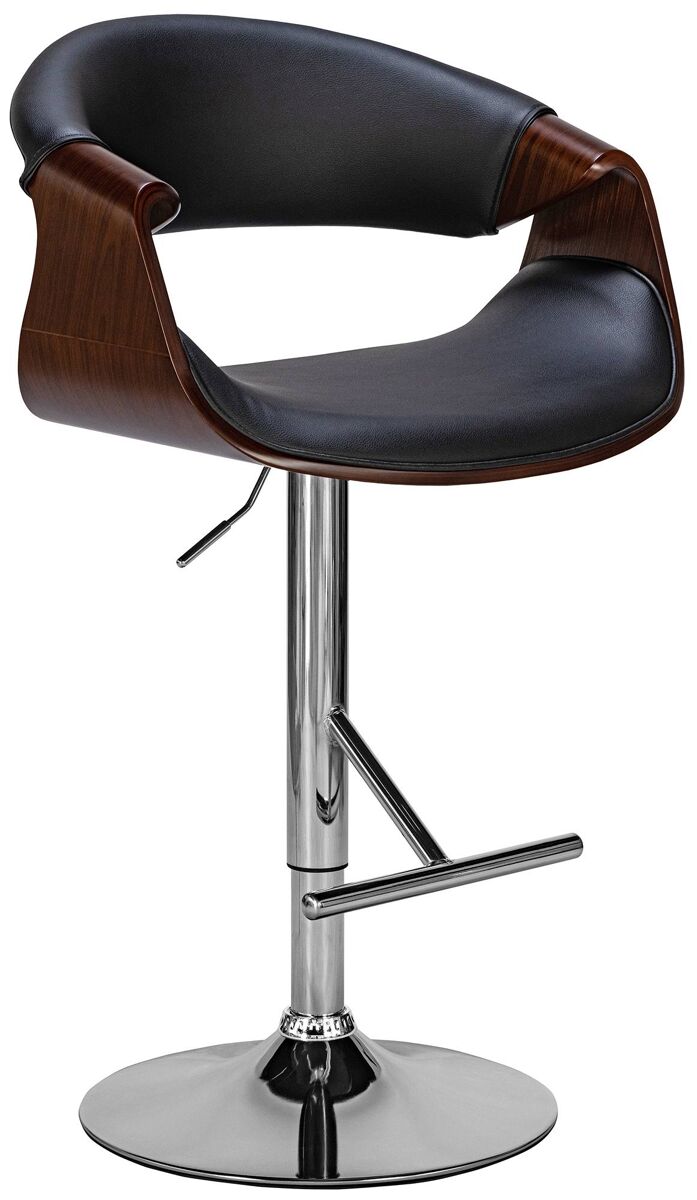 Taburete de bar foley en polipiel simil cuero nogal/negro 52x60x95 cm