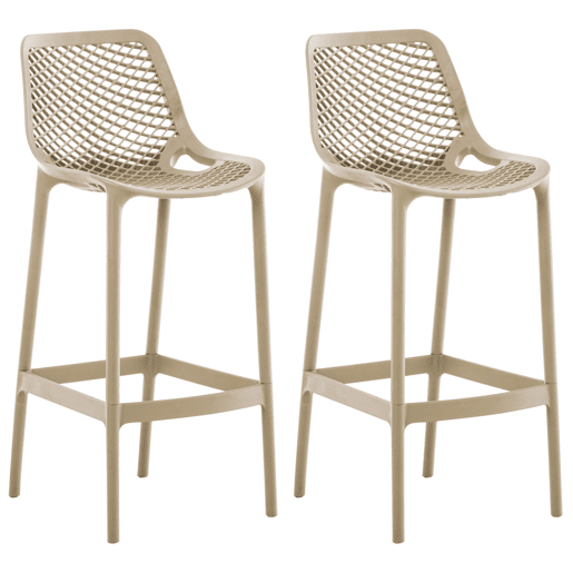 Juego de 2 taburetes de bar para exterior Air Plástico Barro 53X45X105 cm