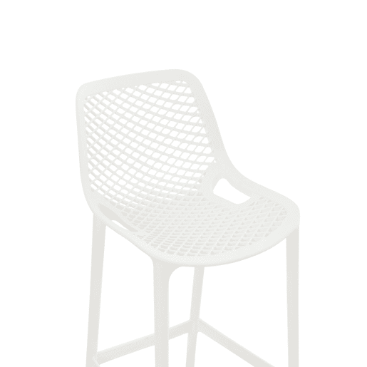 Juego de 2 taburetes de bar para exterior Air Plástico Blanco 53X45X105 cm