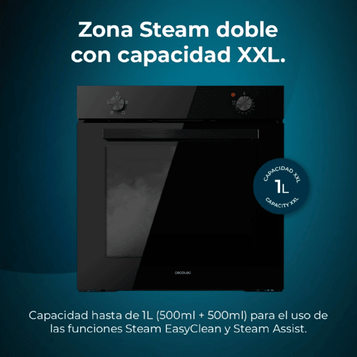 Cecotec Forno de encastrar Bolero Hexa C126000 Black A 77 l de capacidade, 4 funções, 2800 W.