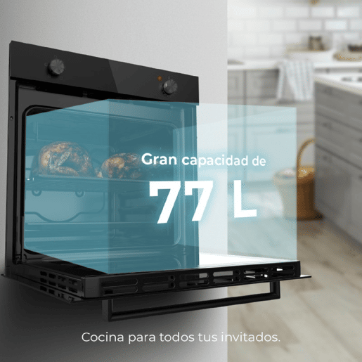 Cecotec Forno de encastrar Bolero Hexa C126000 Black A 77 l de capacidade, 4 funções, 2800 W.