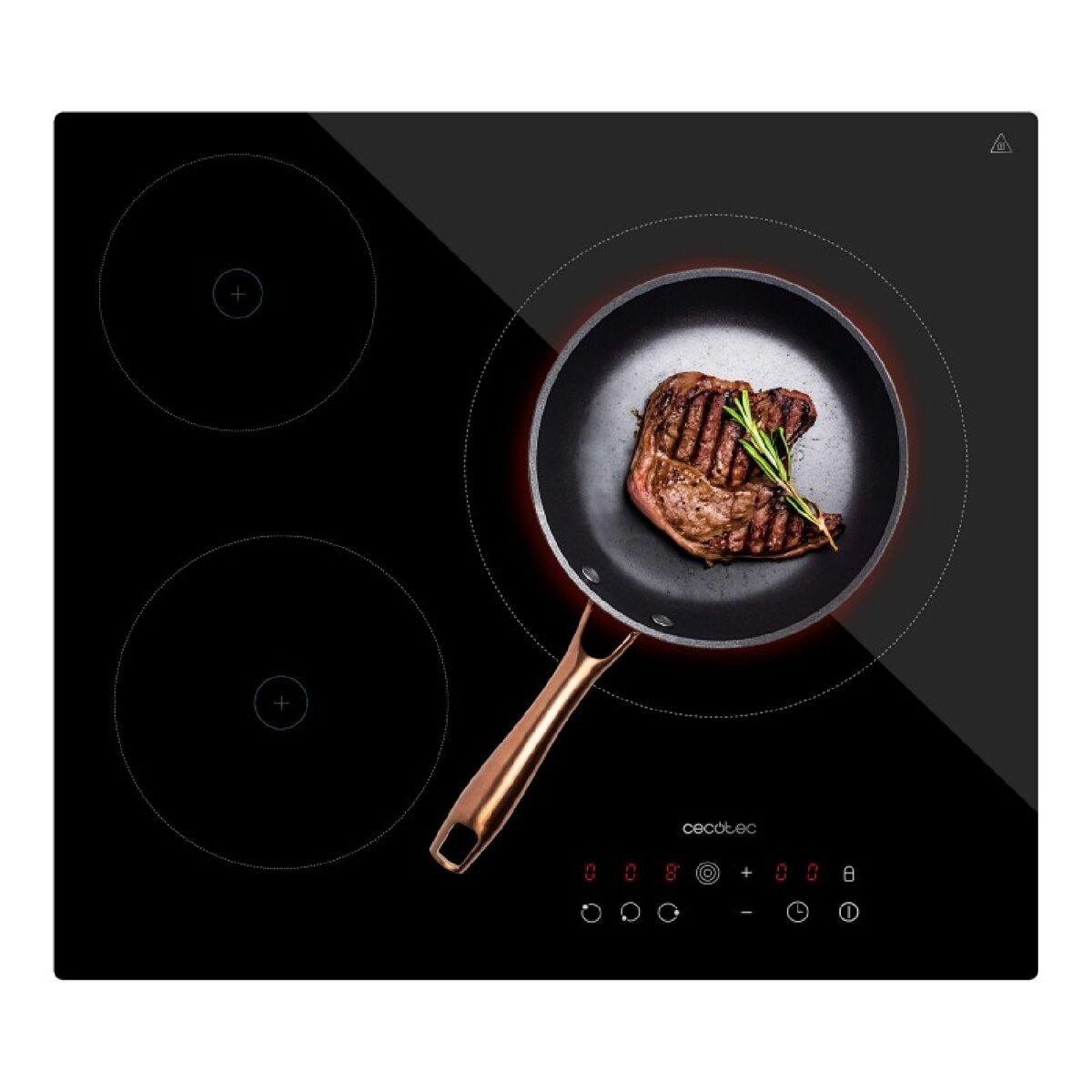 Placa vitrocerámica cecotec bolero squad v 3001 5700w 3 zonas negro 58 cm