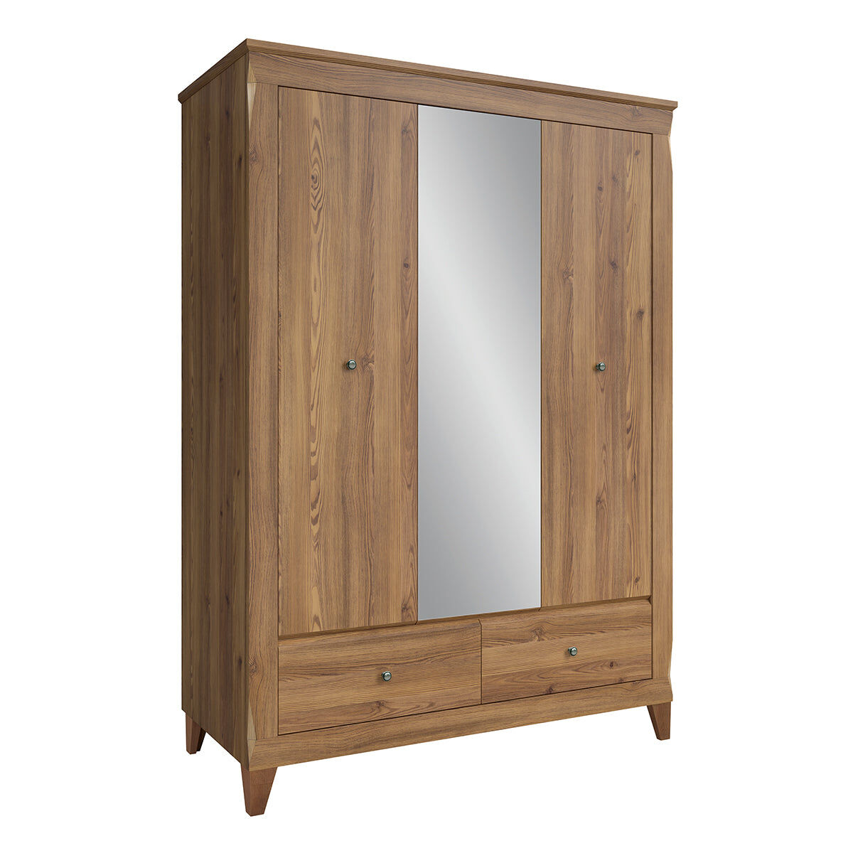 Armario 3 puertas y 2 cajones raya madera