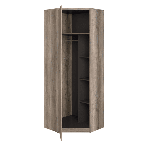 Roupeiro de canto 1 porta Abel Madeira e Cinzento Roupeiro de canto 1 porta Abel Madeira e Cinzento
