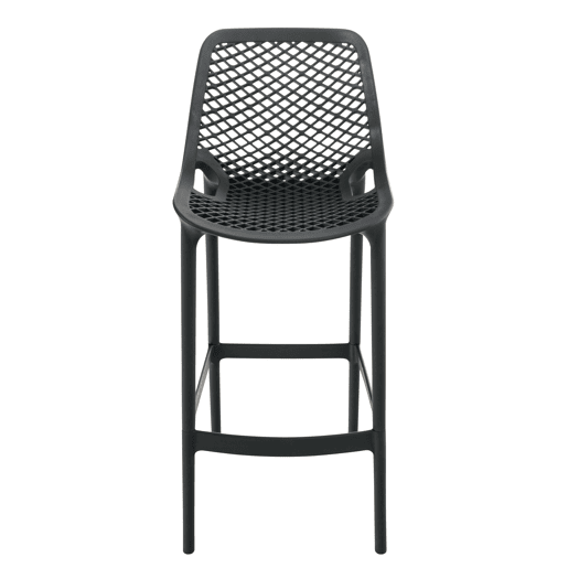 Juego de 2 taburetes de bar para exterior Air Plástico Gris oscuro 53X45X105 cm